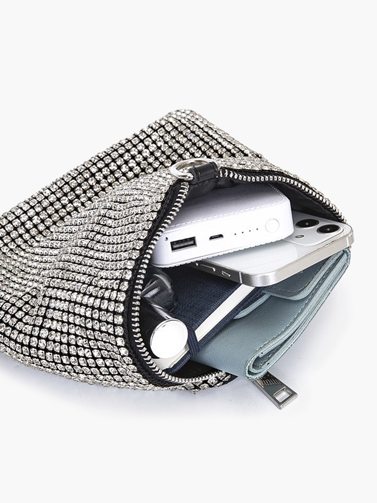 Yapay Elmas Üçgen Mini Çanta