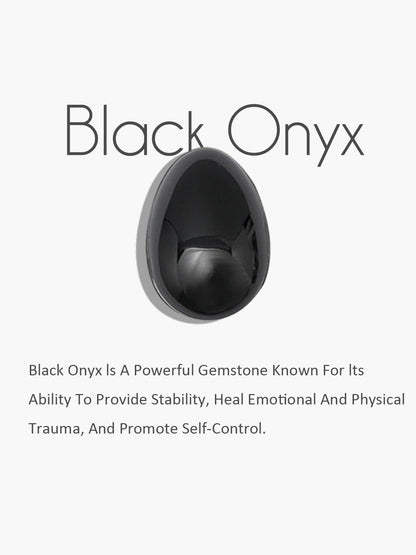 Siyah Oniks ve Sarı Kristal Yüzük