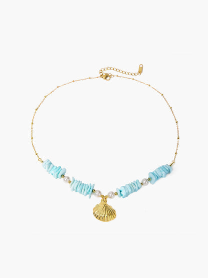 Nane Yeşili İnci Kabuk Kolye