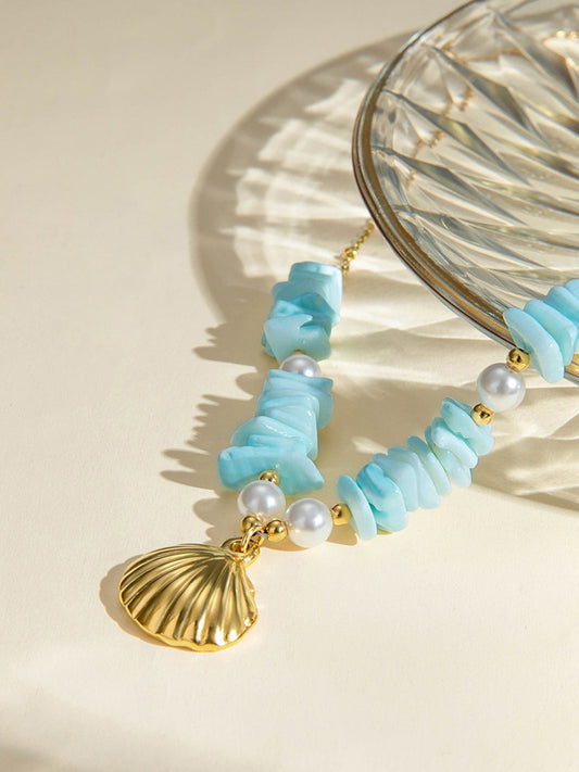 Nane Yeşili İnci Kabuk Kolye