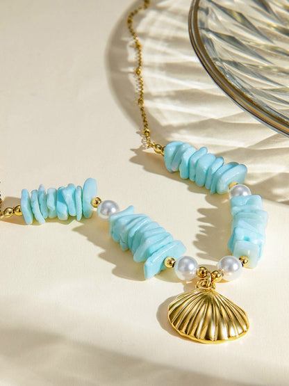 Nane Yeşili İnci Kabuk Kolye