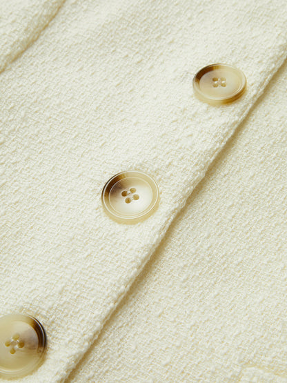 Kare Yakalı Tweed Yelek