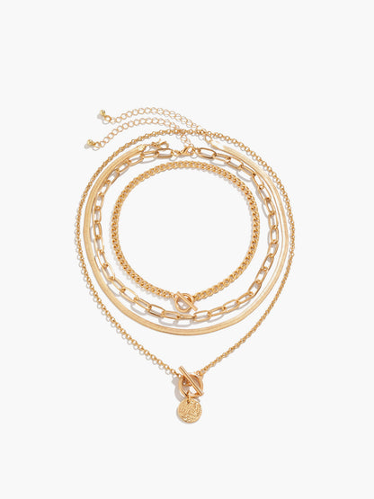 4 Parça Kalın İstifeli Kolye