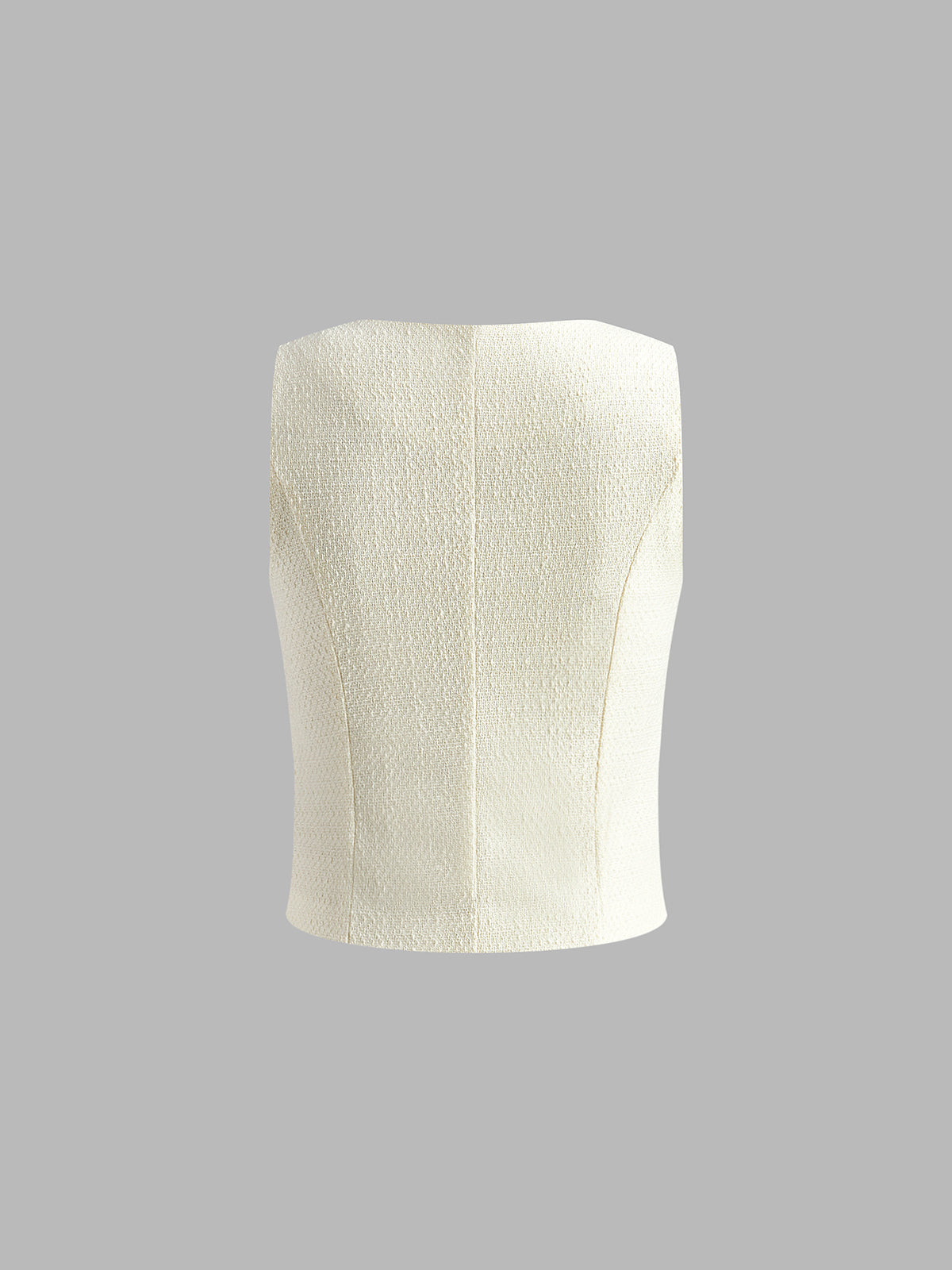 Kare Yakalı Tweed Yelek