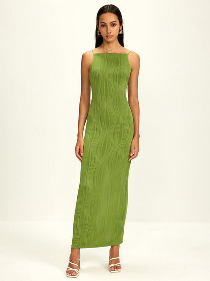 Ribbed Split Bodycon Atlet Elbise