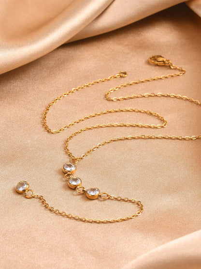 Yapay Elmas Lariat Damla Kolye