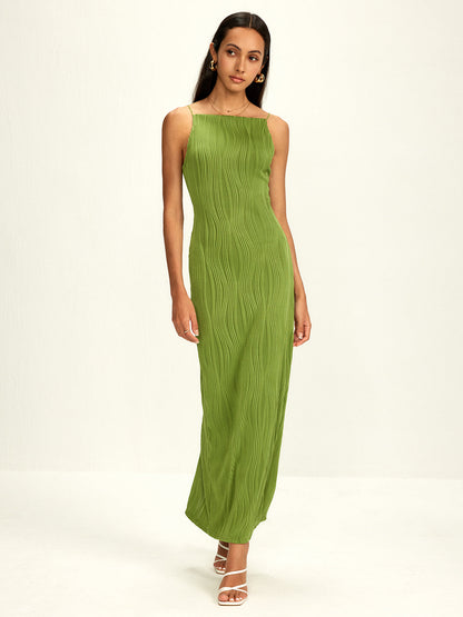 Ribbed Split Bodycon Atlet Elbise