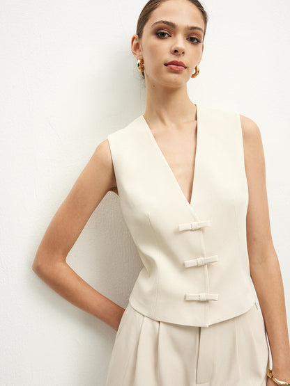 Düğümlü Kolsuz Şort Takımı