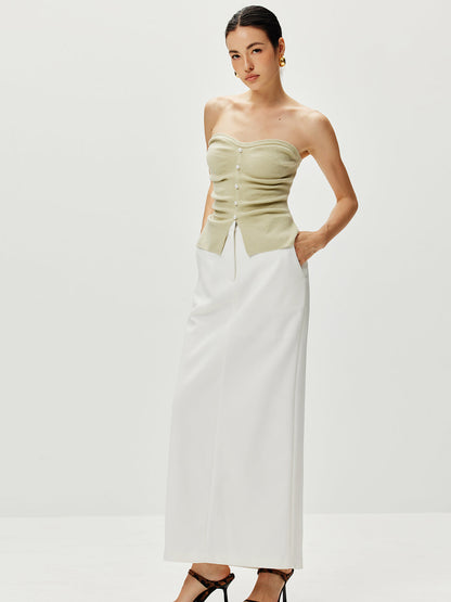 Askısız Bölünmüş İnci Kazak Yelek