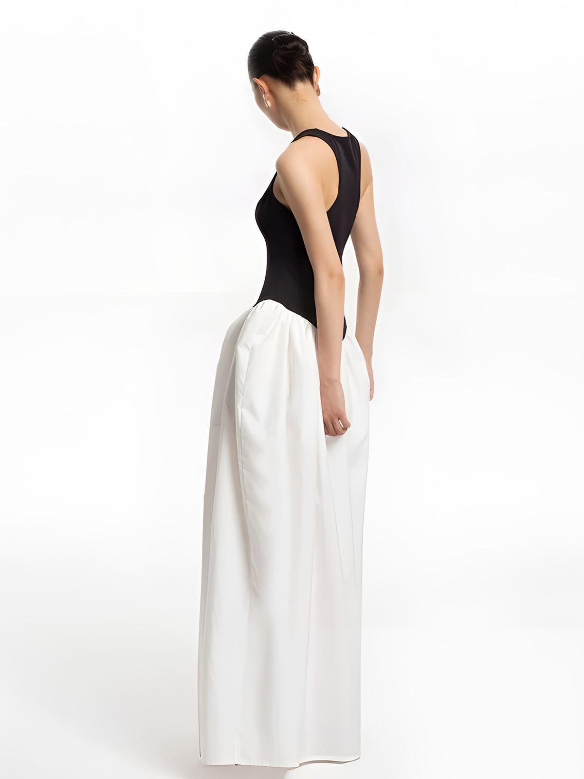 Yarı Şeffaf Renk Bloklu Panel Cepli Elbise