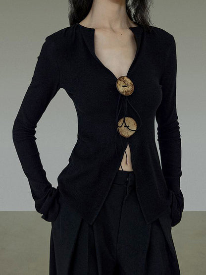 Bohem Bölünmüş Örgü Tişört