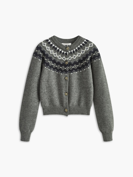 Bohem Düğmeli Örgü Hırka