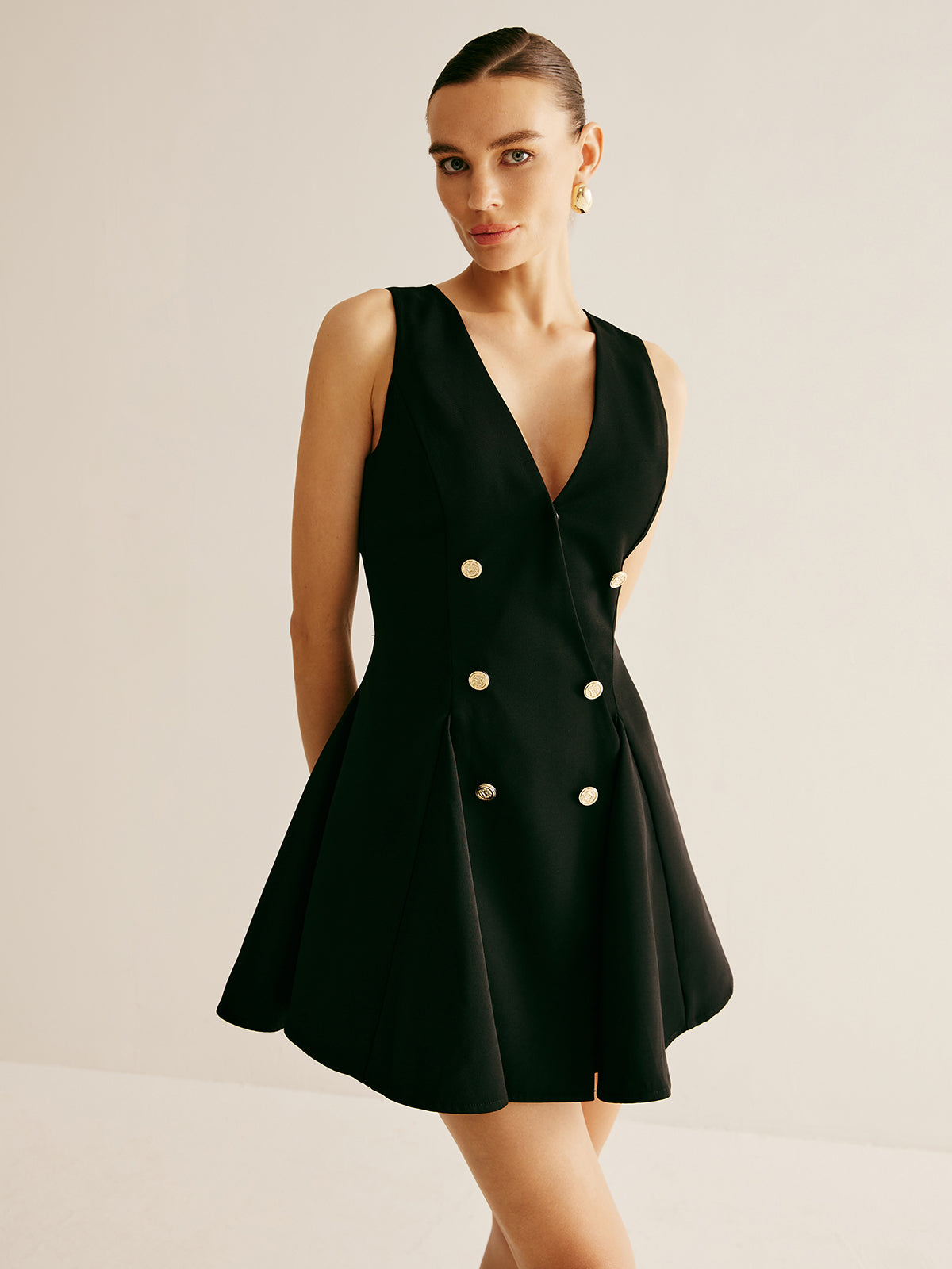 Pileli Şemsiye Şeklinde Tank Elbise