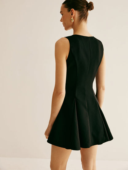 Pileli Şemsiye Şeklinde Tank Elbise