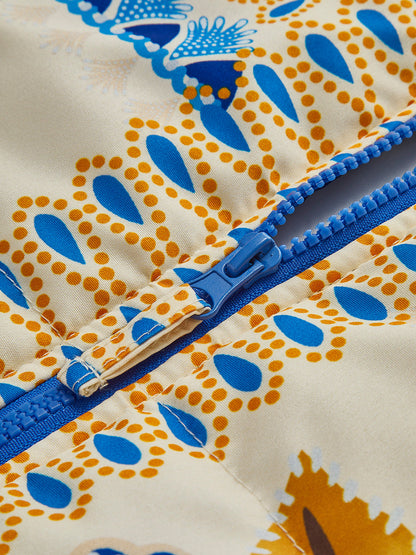 Bohem Baskılı Fermuarlı Kışlık Mont