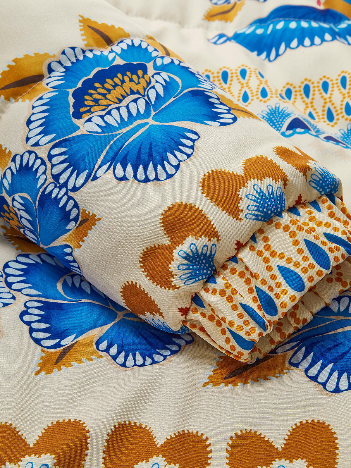 Bohem Baskılı Fermuarlı Kışlık Mont