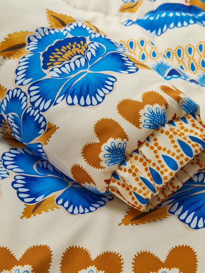 Bohem Baskılı Fermuarlı Kışlık Mont