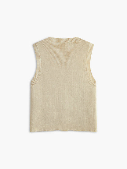 Düğmeli Cepli Kazak Yelek