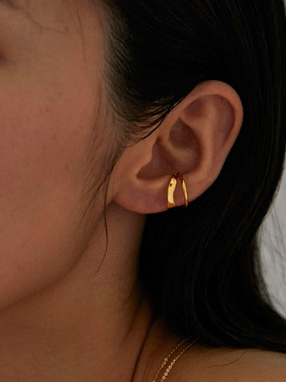 1 Adet Düzensiz Çift Katmanlı Halka Kulak Klipsi