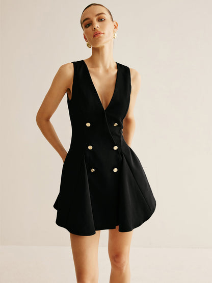 Pileli Şemsiye Şeklinde Tank Elbise