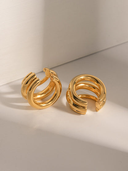 Üç Katmanlı Tombul Halka Kulak Manşeti