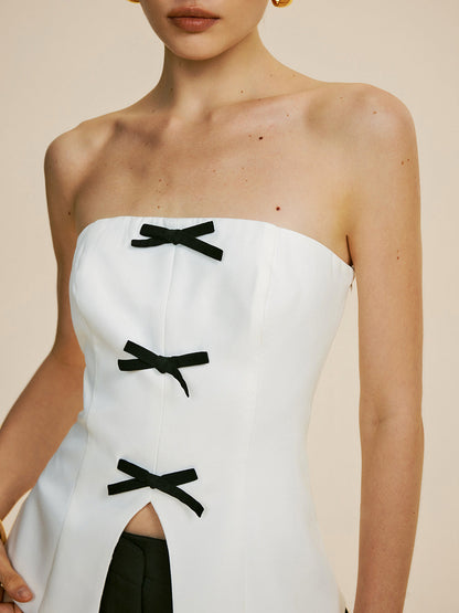 Fiyonklu Dekor Bölünmüş Tüp Üst