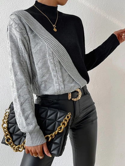 Büyük Boy Renk Bloklu Kazak