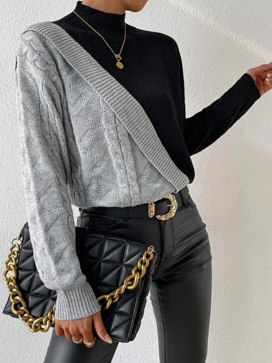 Büyük Boy Renk Bloklu Kazak