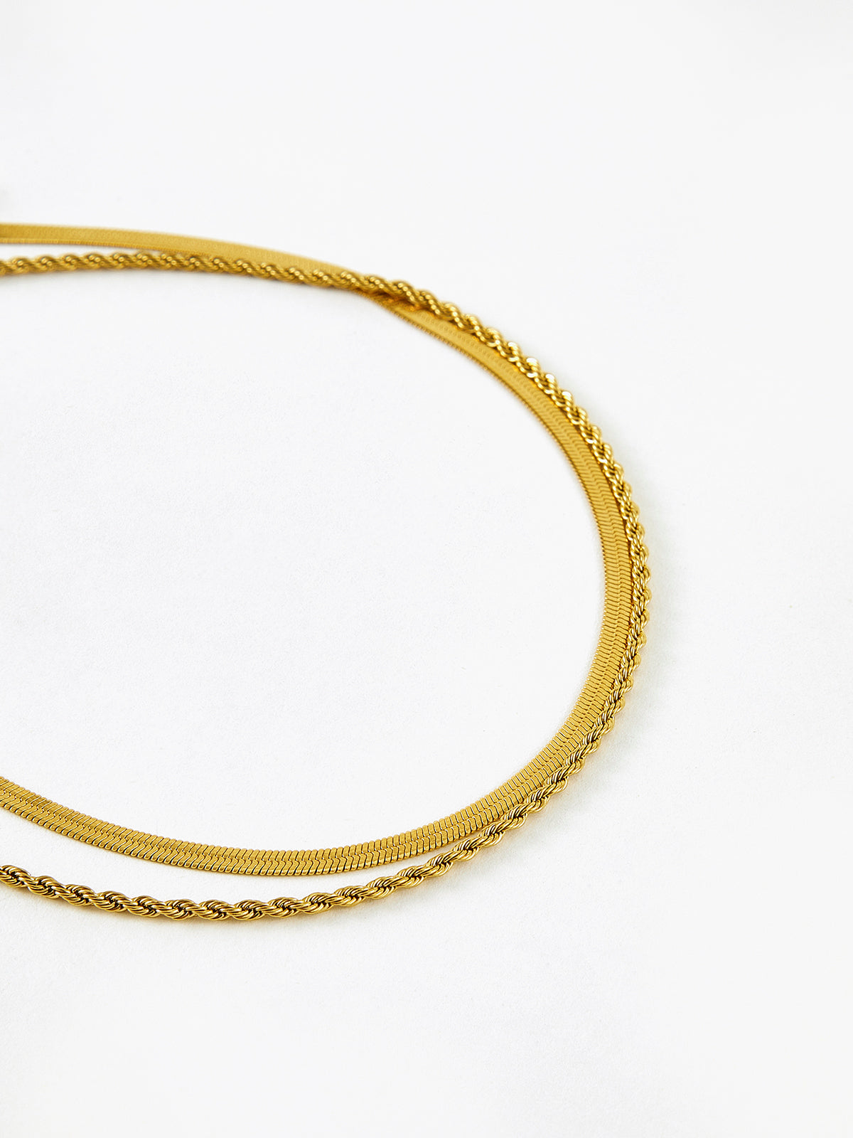 Çift Katmanlı Yılan ve Büküm Zincir Kolye