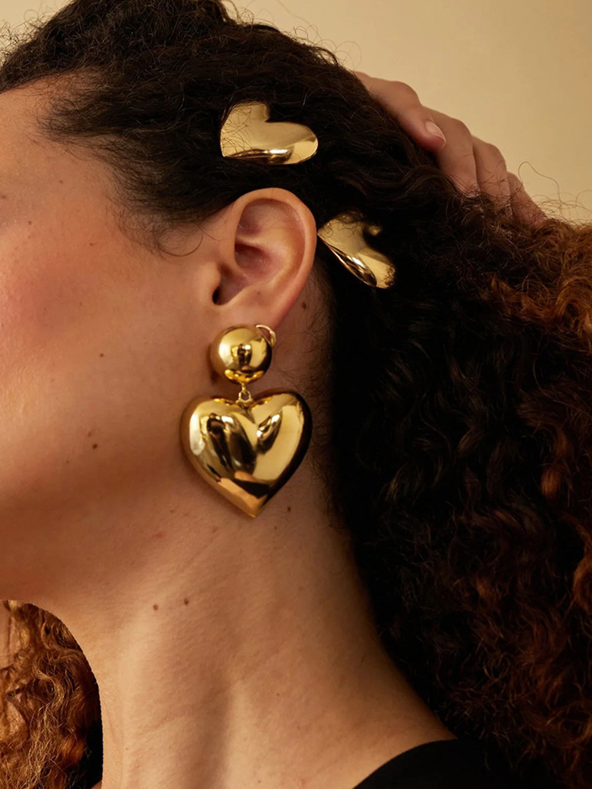 Altın Kalp Saç Tokası