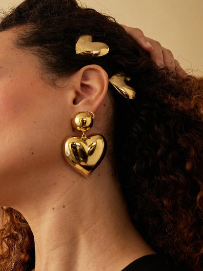 Altın Kalp Saç Tokası