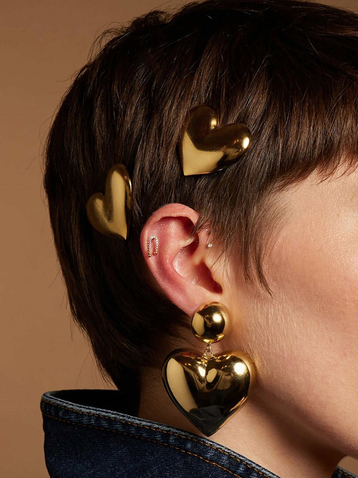 Altın Kalp Saç Tokası