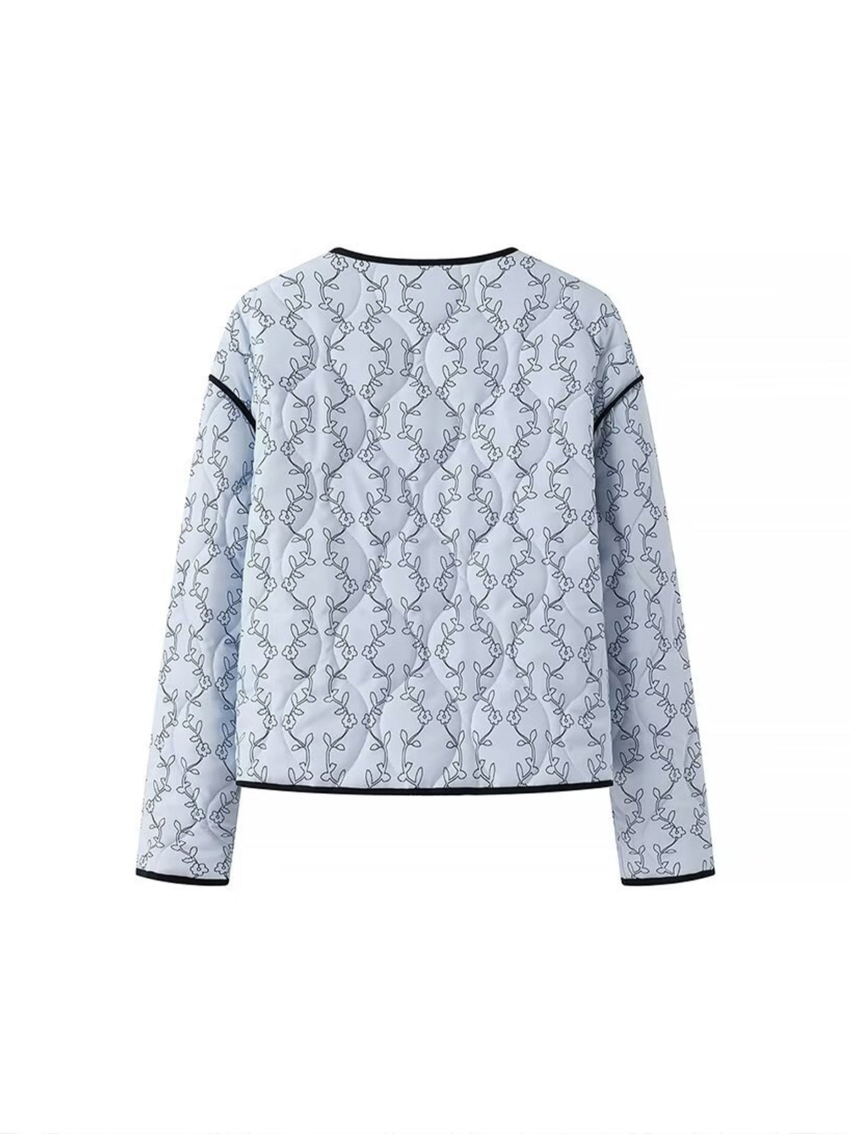 Kontrast Kenar Baskılı Düğmeli Kışlık Mont