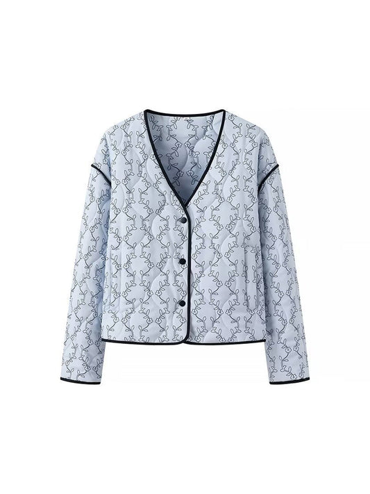 Kontrast Kenar Baskılı Düğmeli Kışlık Mont