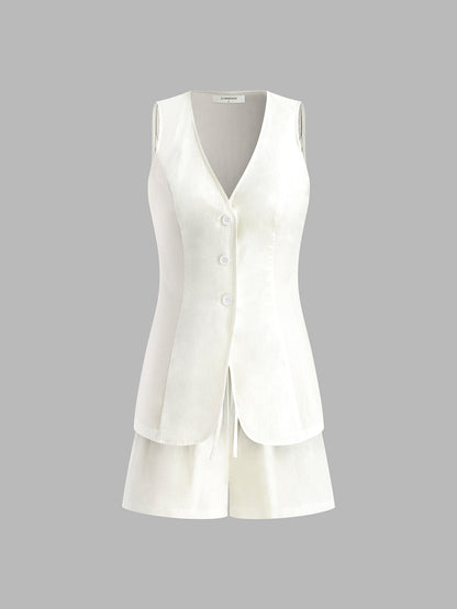 Bağcıklı Günlük Şort Takımı