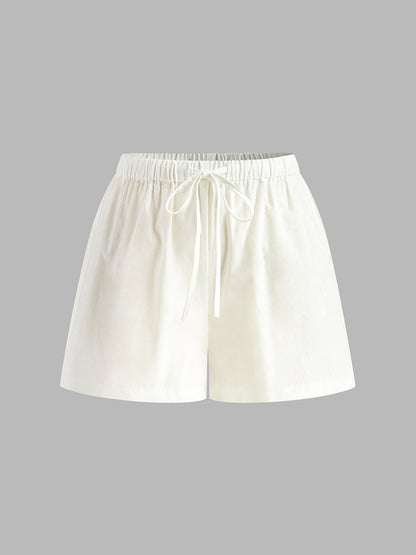 Bağcıklı Günlük Şort Takımı