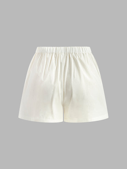 Bağcıklı Günlük Şort Takımı