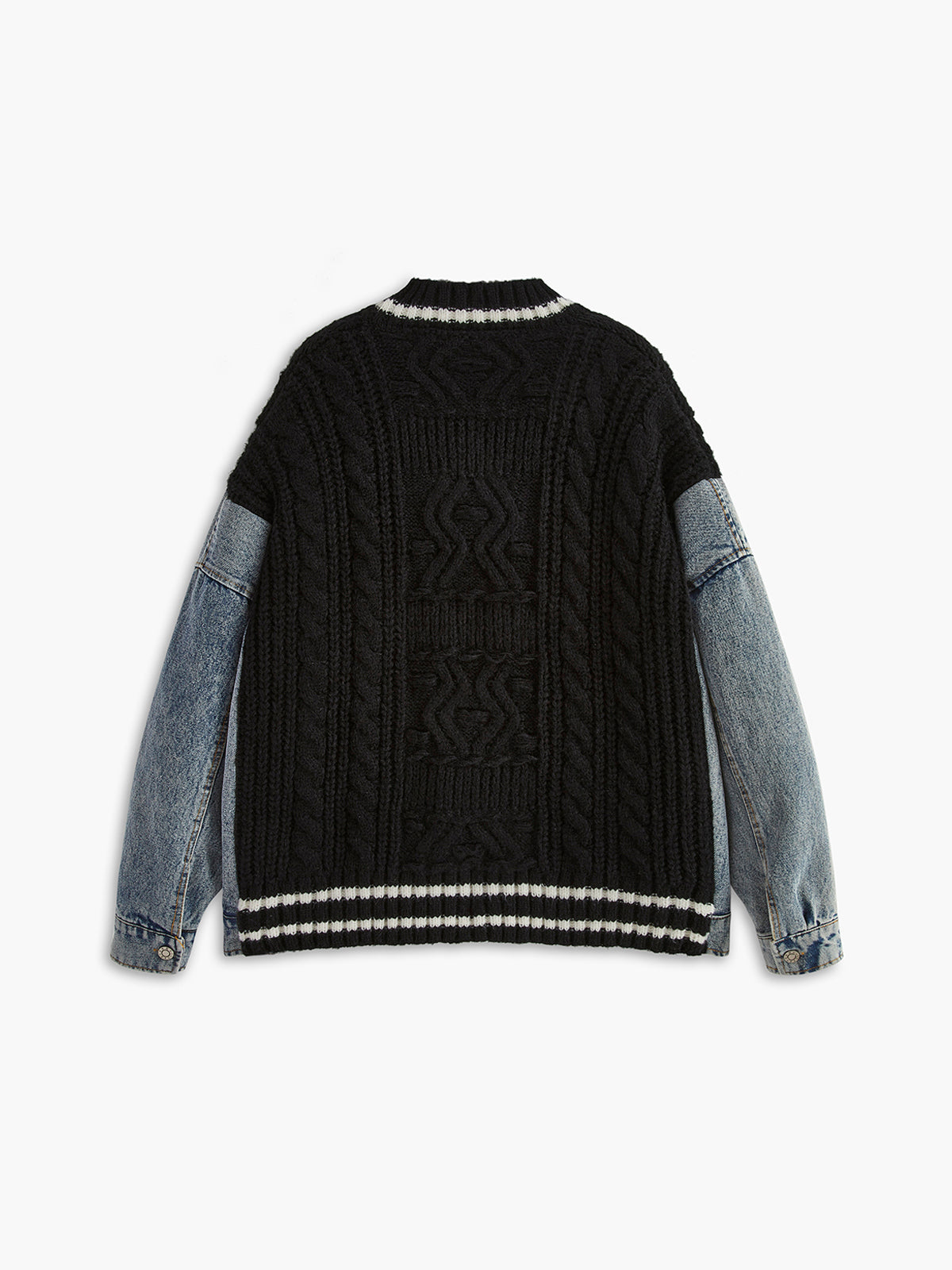 Yün Karışımlı Renk Bloklu Hırka