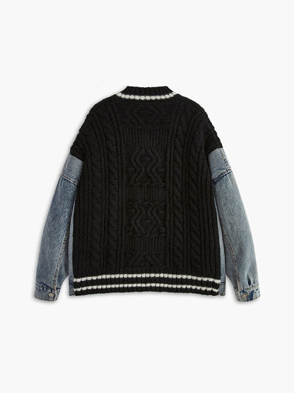 Yün Karışımlı Renk Bloklu Hırka