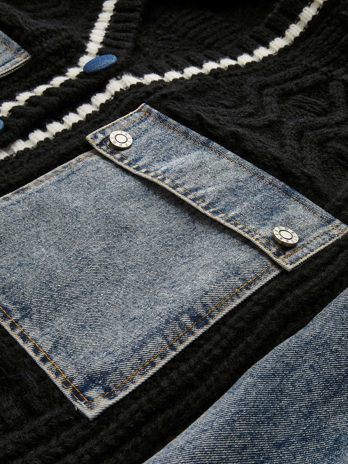 Yün Karışımlı Renk Bloklu Hırka