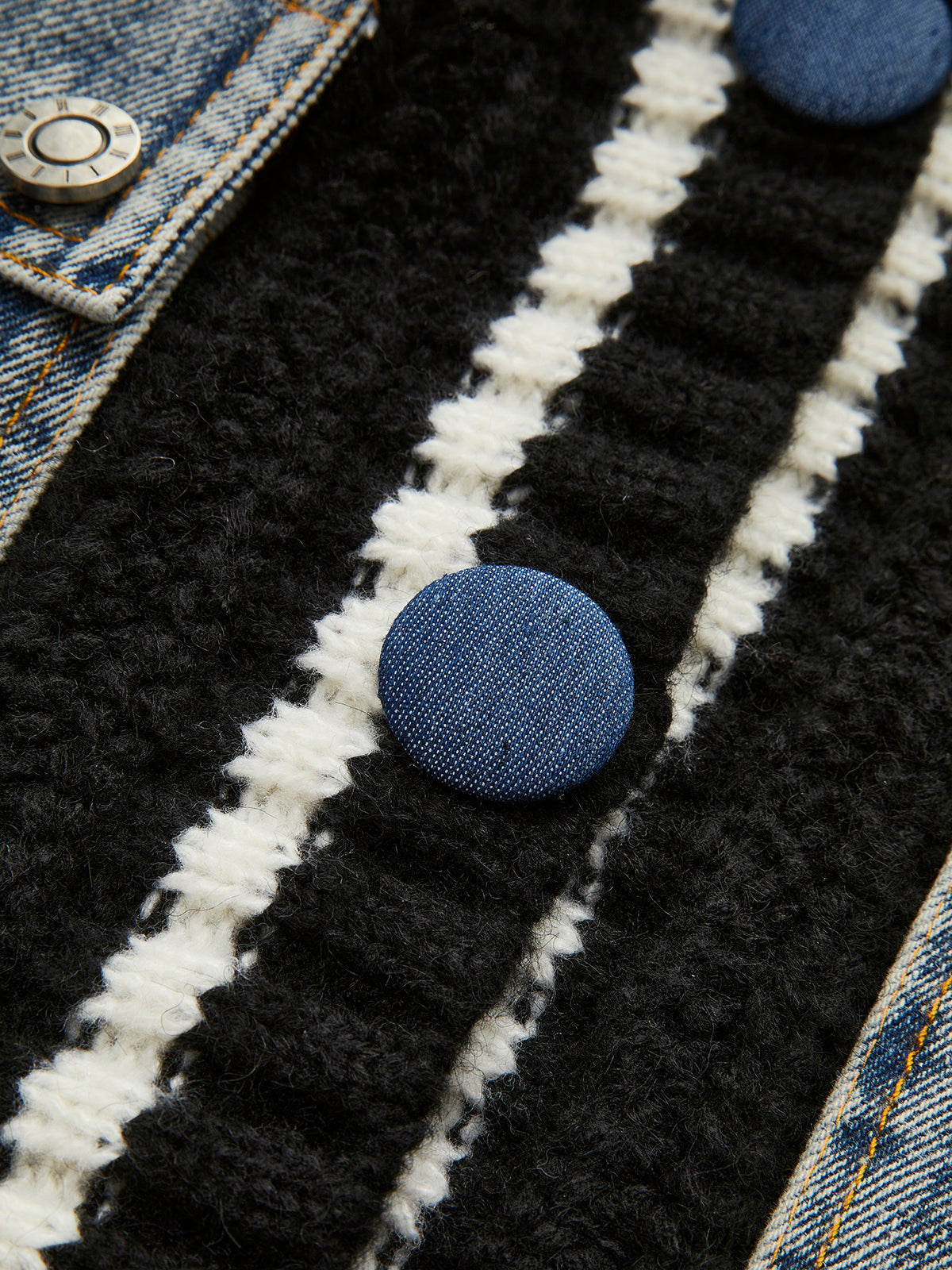 Yün Karışımlı Renk Bloklu Hırka