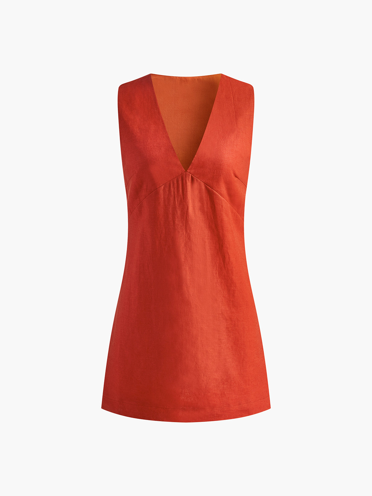 Pamuk ve Keten V Yaka Kısa Elbise