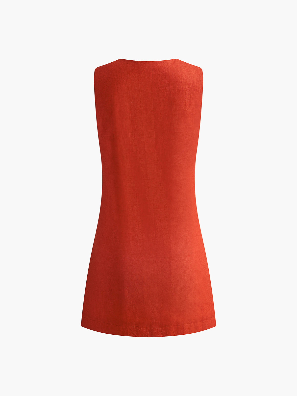 Pamuk ve Keten V Yaka Kısa Elbise