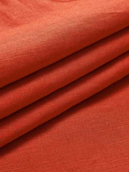 Pamuk ve Keten V Yaka Kısa Elbise