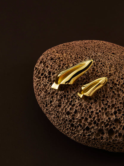 Asimetrik Kağıt Uçak Pileli Küpeler