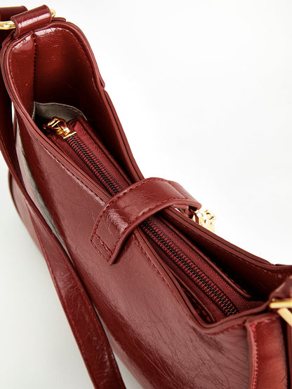 Mıknatıslı Fermuarlı Omuz Çantası