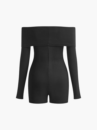 Ribanalı Omuz Açık Düz Tulum