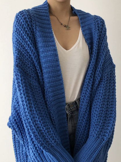 Büyük Beden Bölünmüş Örme Dış Giyim