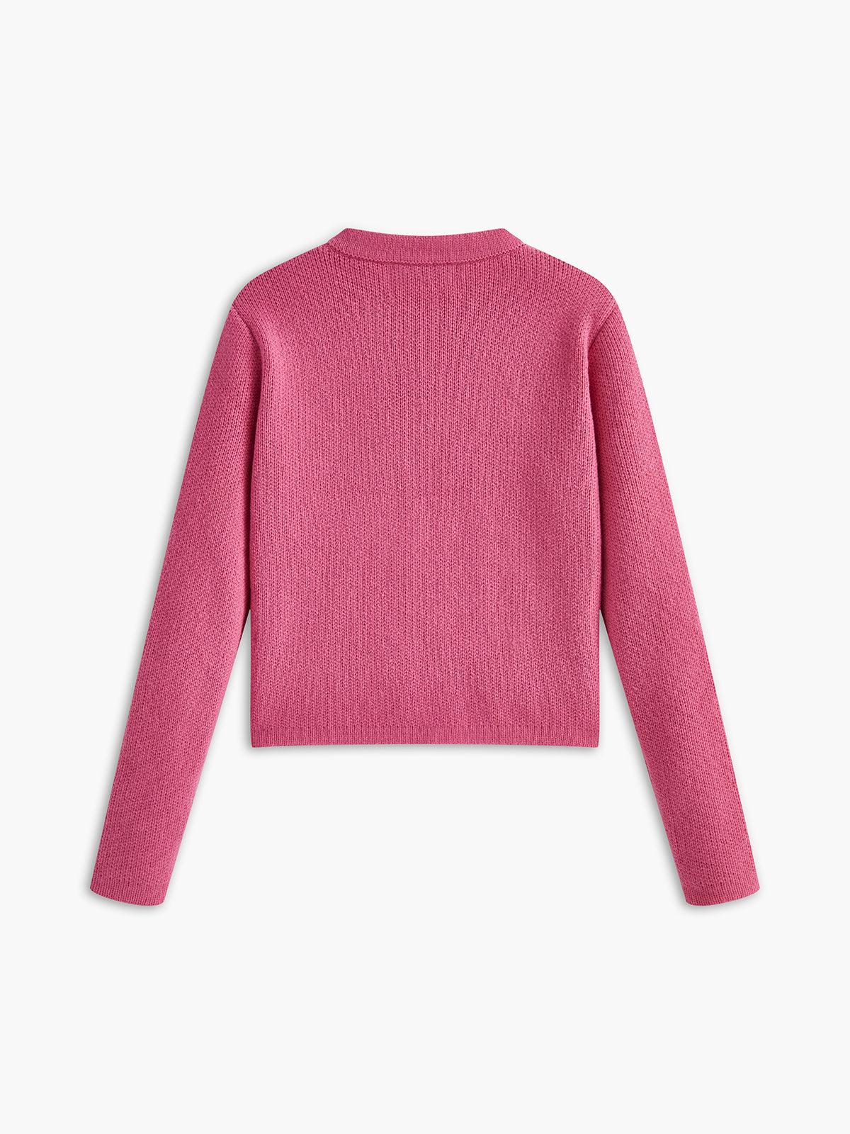 Yuvarlak Yaka Altın Düğmeli Örme Dış Giyim