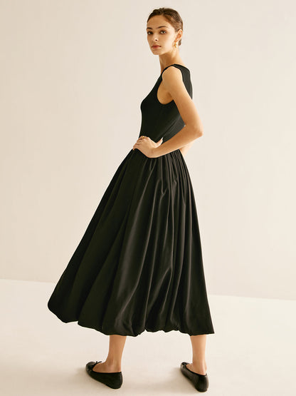 Panelli Pileli Jersey Tank Elbise